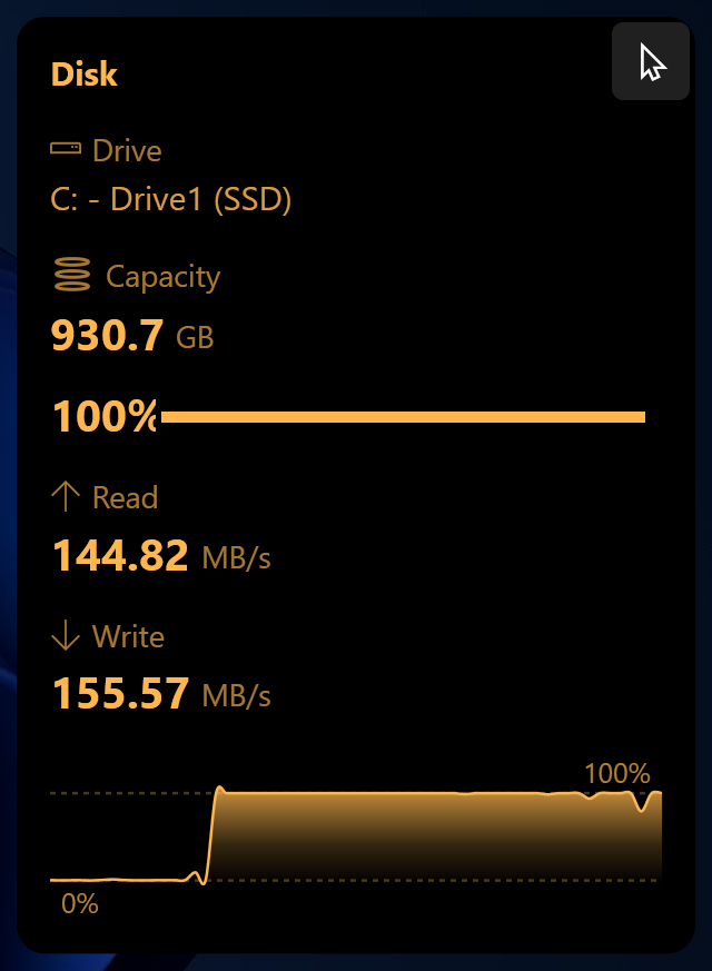 Disk widget screenshot