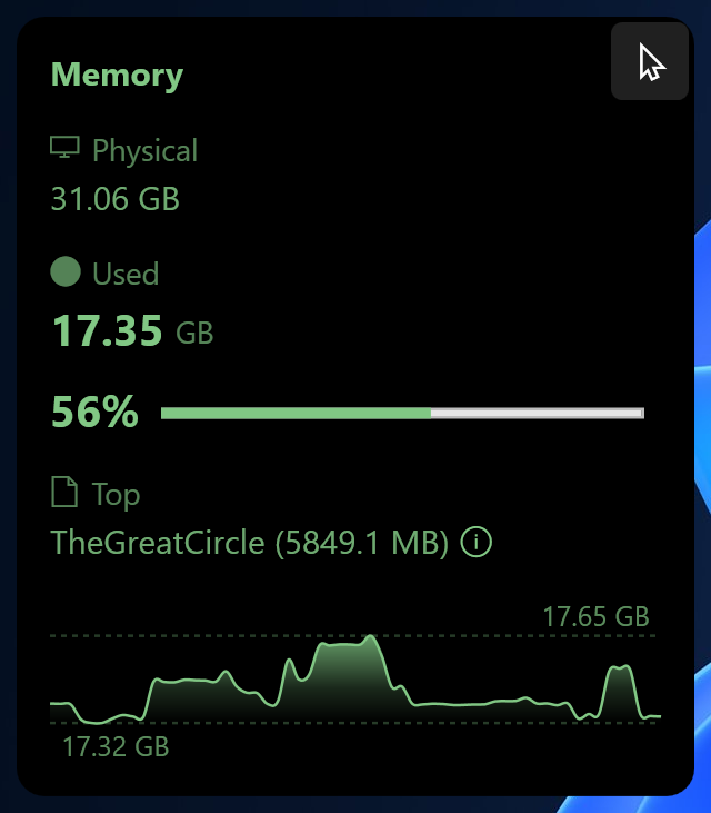 Memory widget screenshot